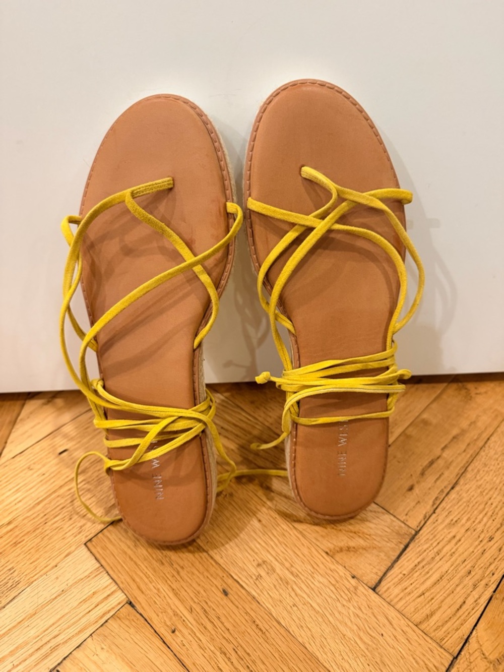 Nine West Lace-Up Platform Sandals Size 12 – Yellow Strappy, Never Worn - Picture 3 of 5